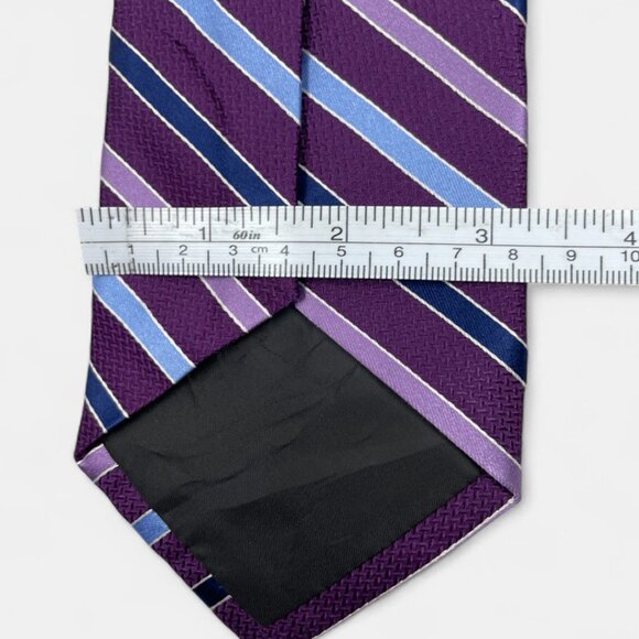 Croft & Barrow Silk Tie Striped Geometric Purple Blue Formal Dress - Picture 5 of 6